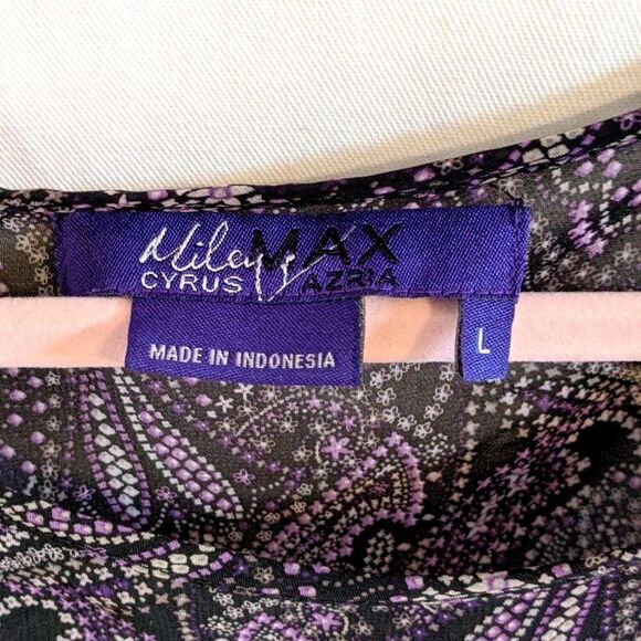 Max Azria Chiffon Dolman Sleeve Top L - Picture 5 of 5